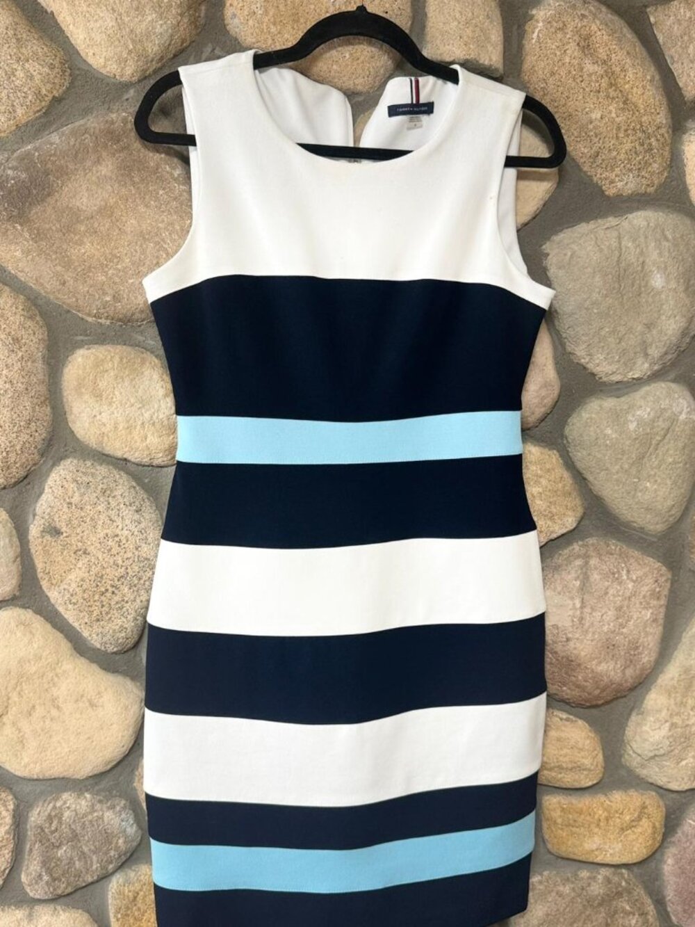 Tommy Hilfiger Navy White Blue Colorblock Dress Size 6